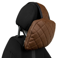 Регулируема възглавница за подглавник от еко кожа, кафяв ромб 