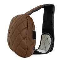 Регулируема възглавница за подглавник от еко кожа, кафяв ромб 